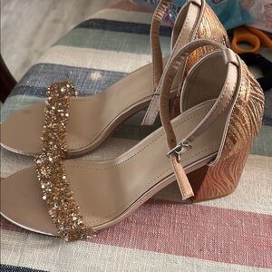 Elegant Gold and Tan Heels